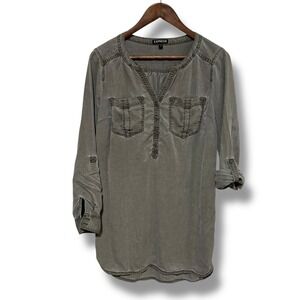 Express Olive Long Sleeve Dress